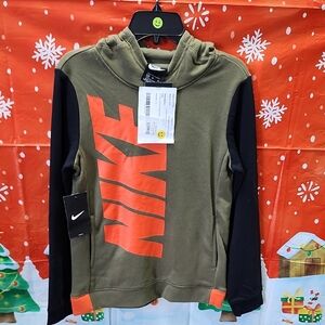 Nike Kids Olive and Orange Hoodie